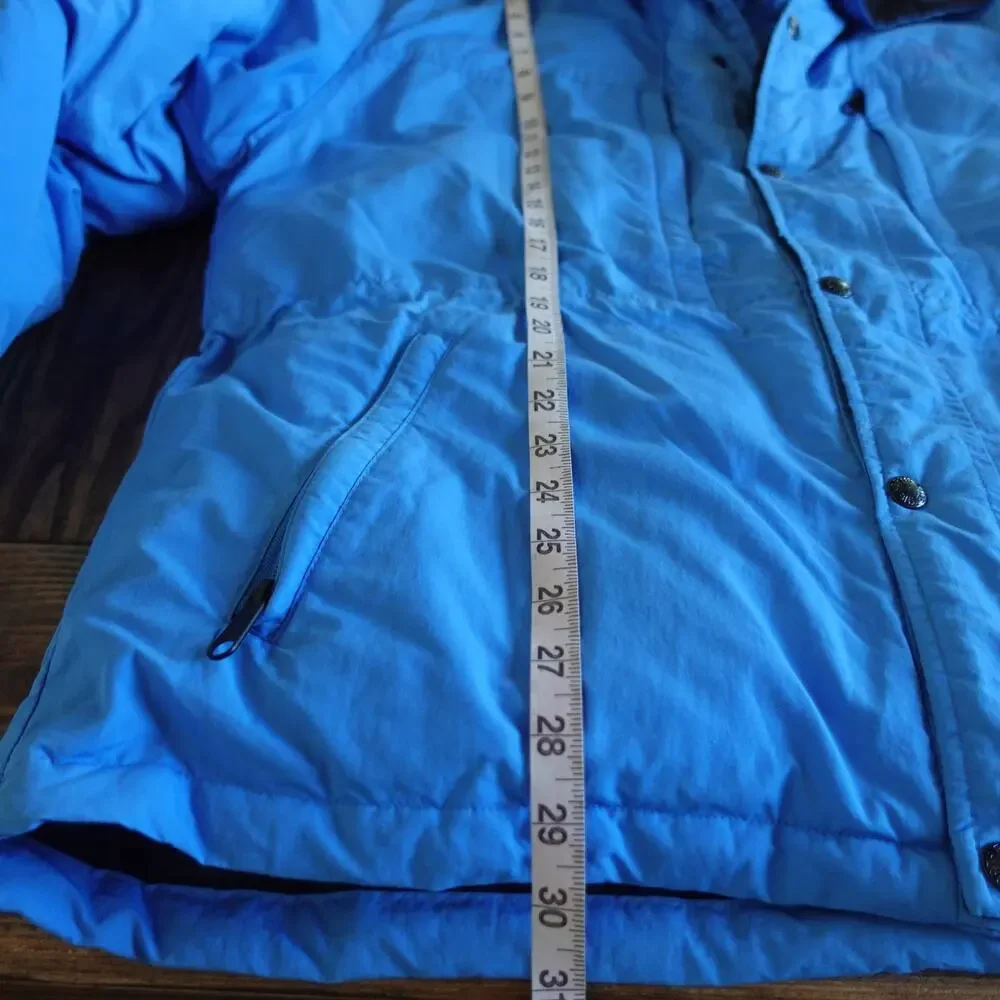 Vintage North Face Jacket Mens Medium Large Blue Down Puffer Detachable Hood 90s